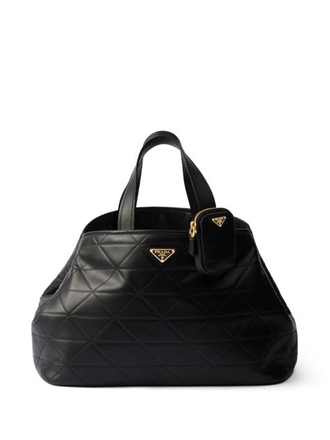 prada testo quilt bag|Black Large Quilted Leather Tote Bag .